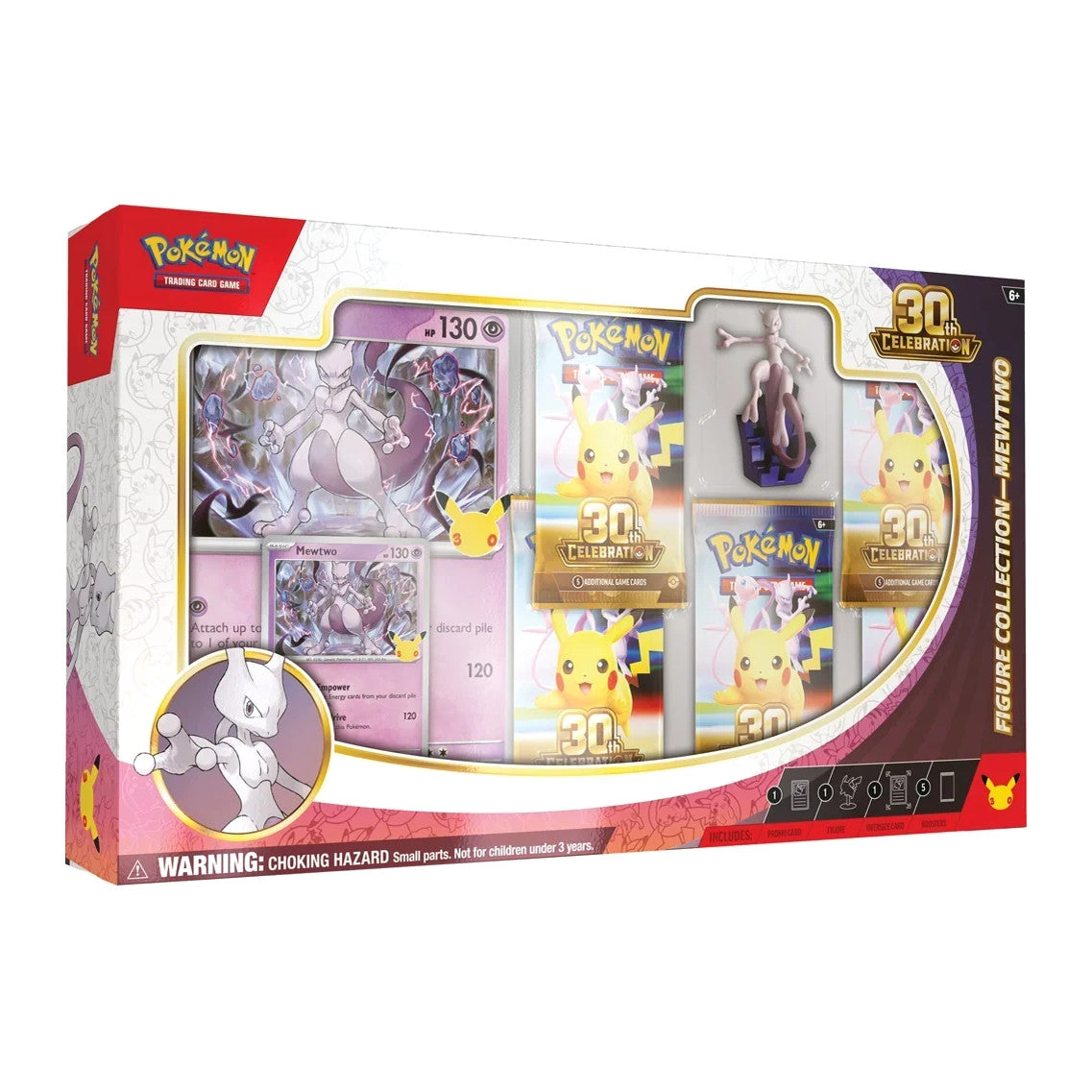 Pokémon 30th Celebration Mewtwo Figure Collection mit Figur, Promo und 5 Packs