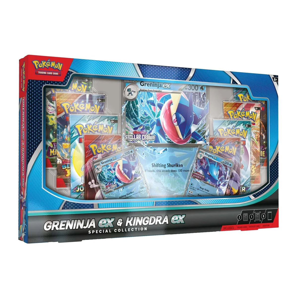 Pokémon Greninja ex & Kingdra ex Special Collection mit 8 Packs und übergrosser Greninja-ex-Karte