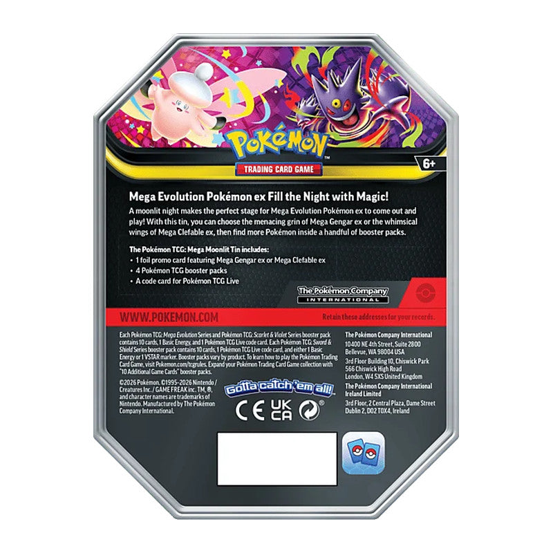 Pokémon Mega Moonlit Mega Gengar ex Tin - Inhalt