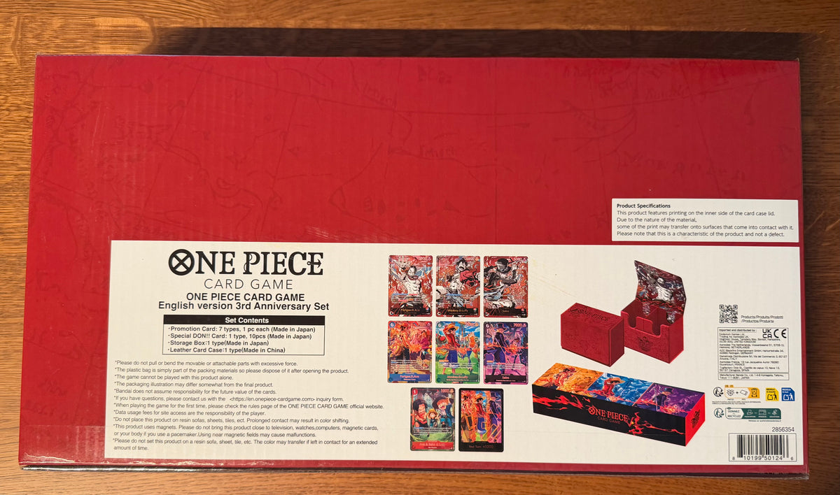 One Piece 3rd Anniversary Set mit Leder-Etui, Karten der drei Brüder und Aufbewahrungsbox