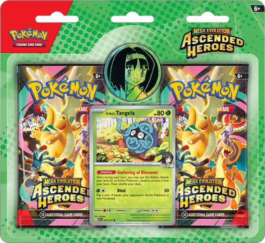 Pokémon Ascended Heroes Blister mit 2 Packs, Promo-Karte und Sammlermünze