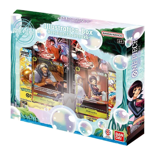 One Piece Illustration Box Vol.7 mit Rayleigh- und Shakuyaku-Promos und 4 Packs