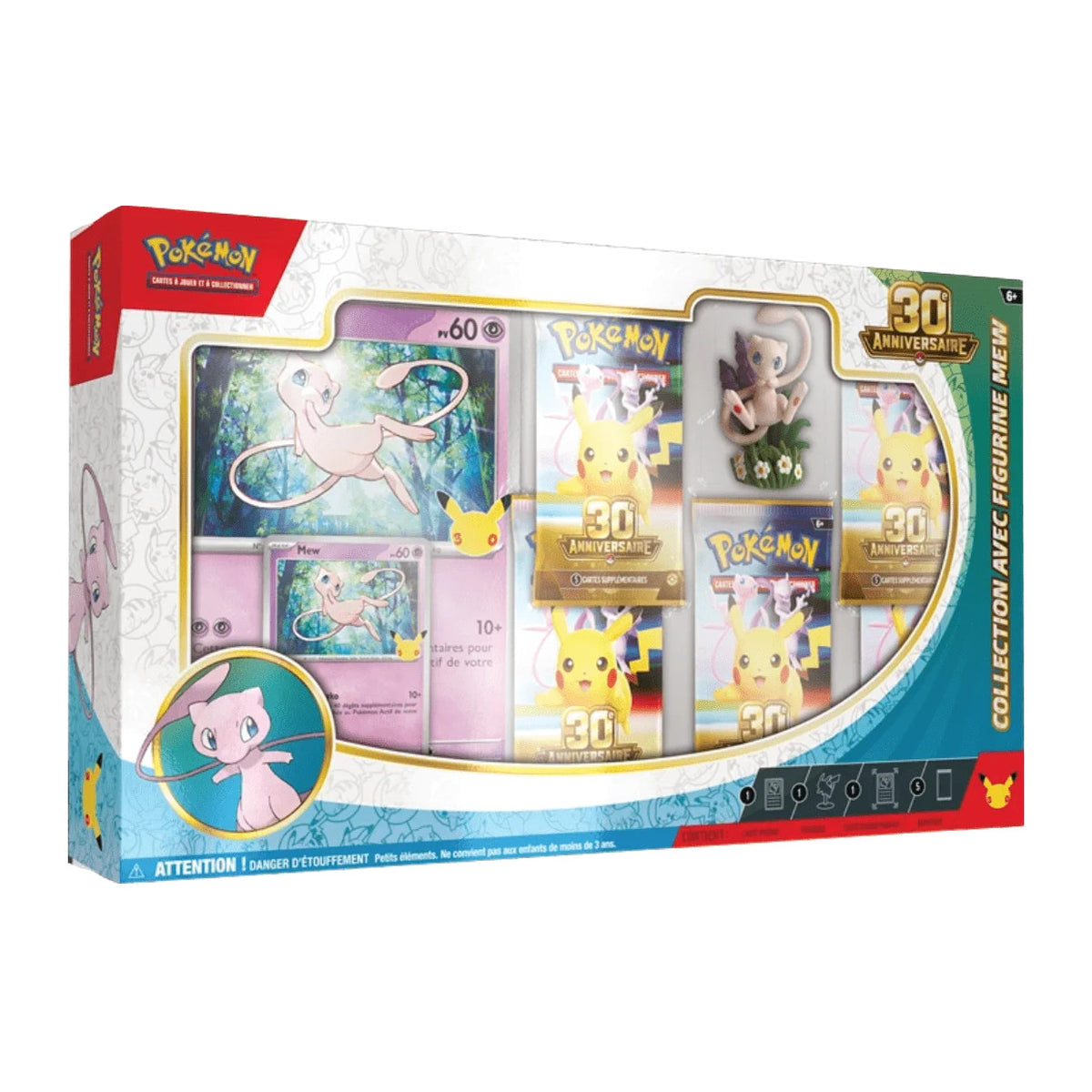 Pokémon 30th Celebration Mew Figure Collection mit Figur, Promo und 5 Packs