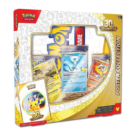 Pokémon 30th Celebration Poster Collection mit Poster, 3 Promos und 3 Packs