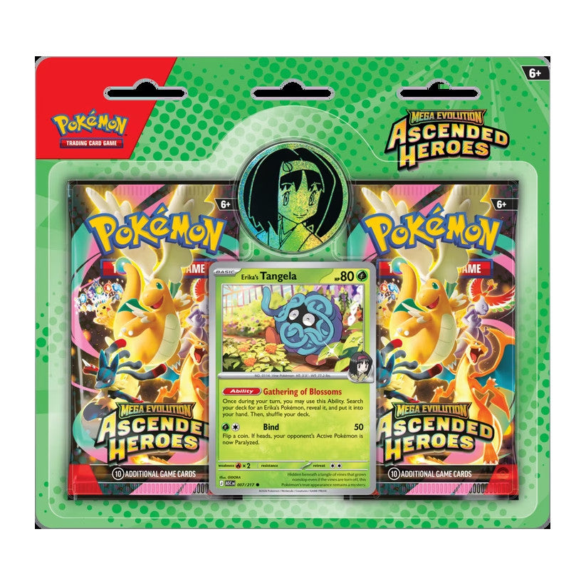 Pokémon Ascended Heroes Blister mit 2 Packs, Promo-Karte und Sammlermünze