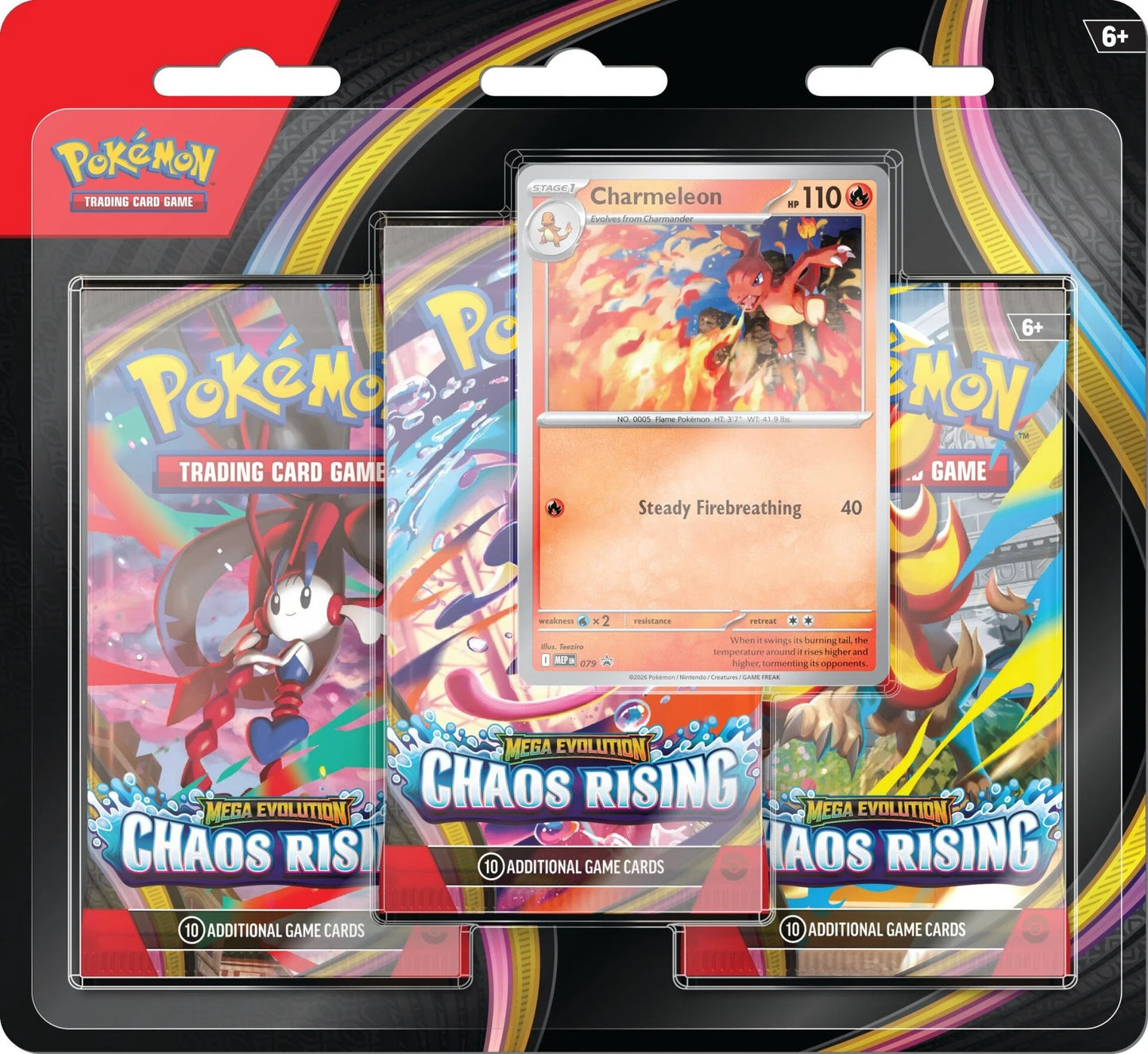 Pokémon Chaos Rising 3-Pack-Blister mit Glutexo-Promo