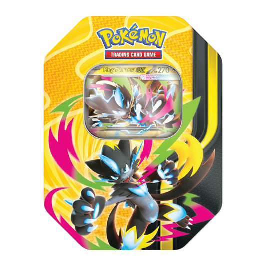 Pokémon Mega Forces Tin mit Mega Zeraora ex Promo und 4 Packs