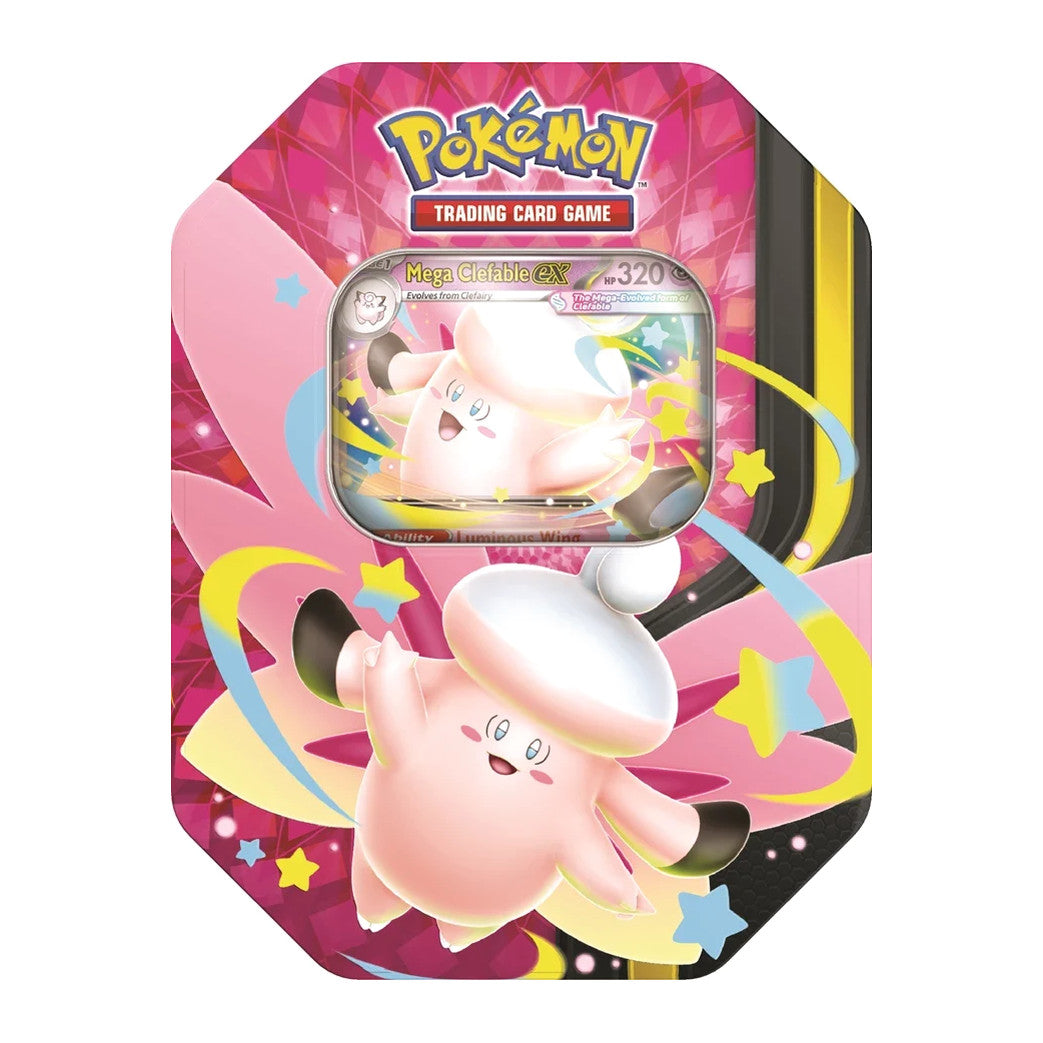 Pokémon Mega Moonlit Tin mit Mega Clefable ex Promo und 4 Packs