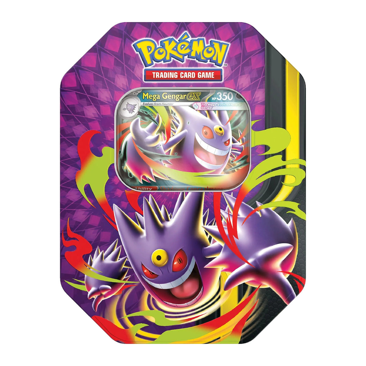 Pokémon Mega Moonlit Mega Gengar ex Tin mit 4 Packs