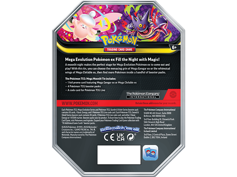 Pokémon Mega Moonlit Mega Gengar ex Tin - Inhalt