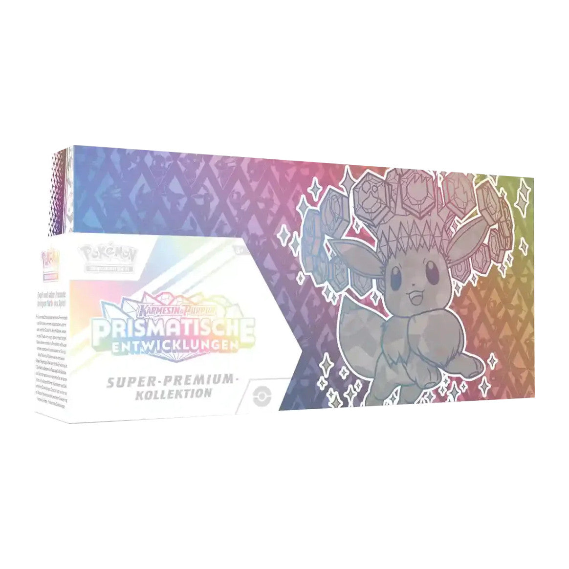 Pokémon Prismatische Entwicklungen (SV08.5) Super-Premium-Kollektion mit 15 Packs und Evoli-ex-Promo