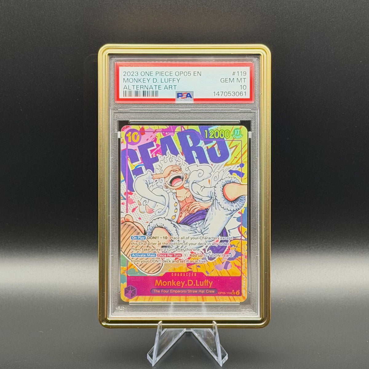 PSA 10 Monkey.D.Luffy OP05-119 Alt Art Awakening of the New Era im PSA-Slab