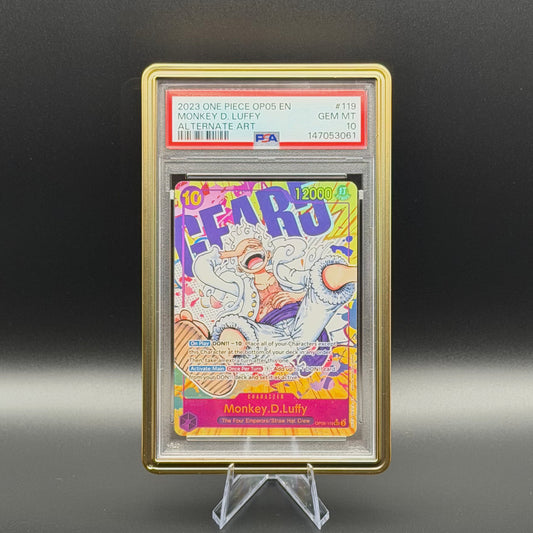 PSA 10 Monkey.D.Luffy OP05-119 Alt Art Awakening of the New Era im PSA-Slab