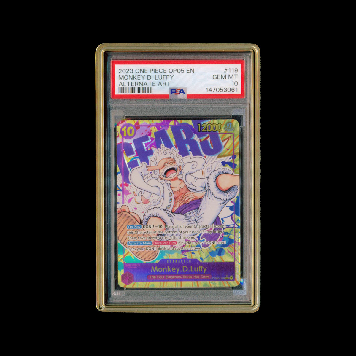 PSA 10 Monkey.D.Luffy OP05-119 Alt Art Awakening of the New Era im PSA-Slab, Vorderseite Scan