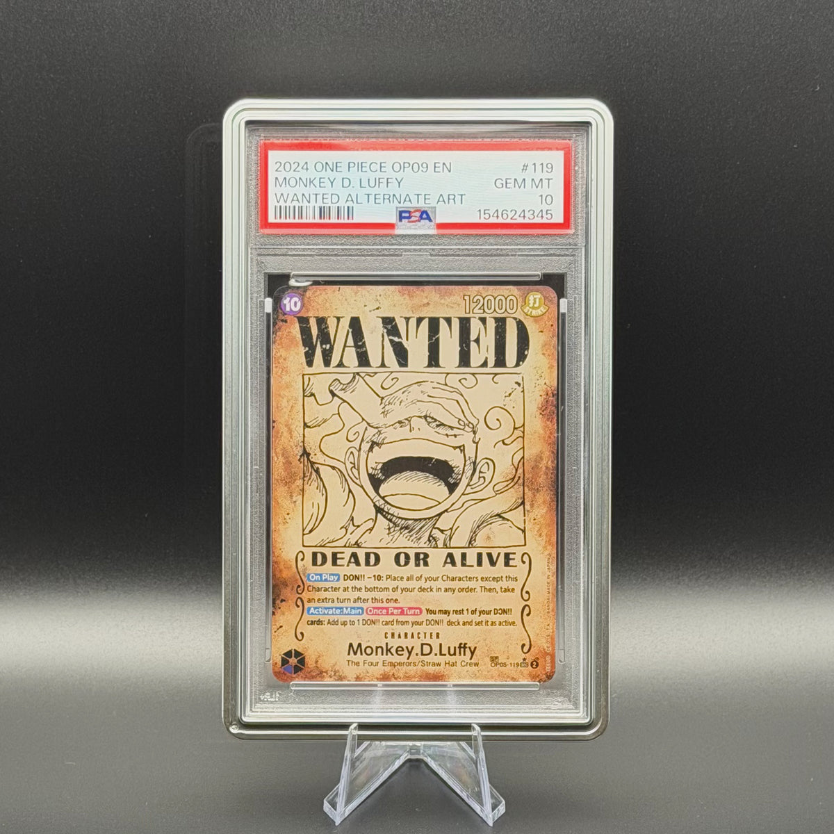 PSA 10 Monkey.D.Luffy OP05-119 Wanted Alt Art Emperors in the New World im PSA-Slab