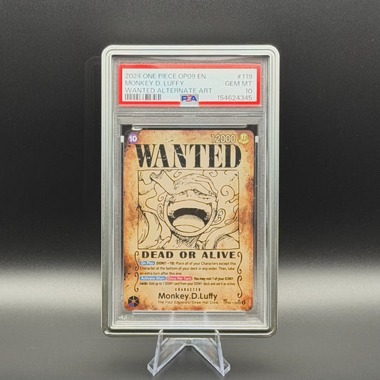 PSA 10 Monkey.D.Luffy OP05-119 Wanted Alt Art Emperors in the New World im PSA-Slab