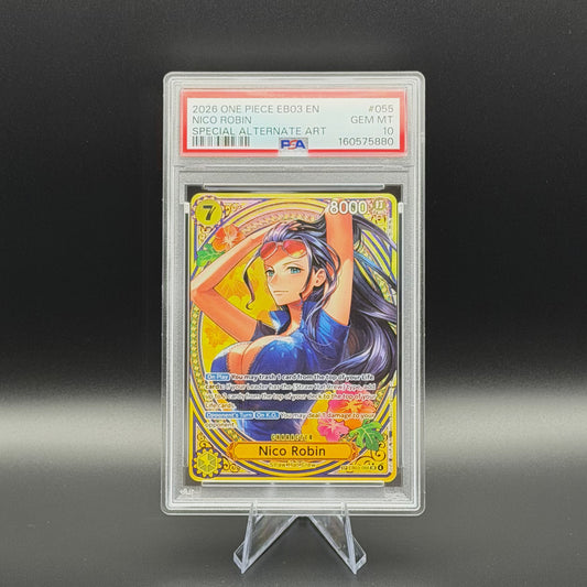 PSA 10 Nico Robin EB03-055 Special Alt Art One Piece Heroines Edition im PSA-Slab